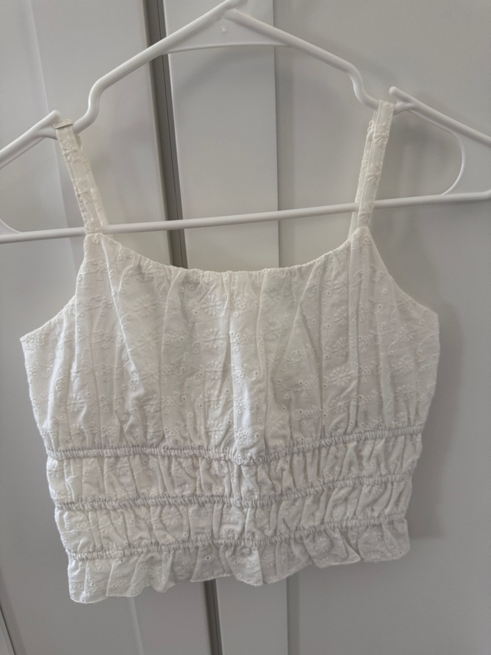 art class White Eyelet Smocked Tank Top for Kids